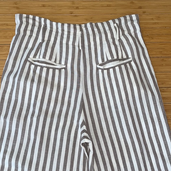 Madewell Paperbag Striped Linen Blend Pants - Picture 8 of 11